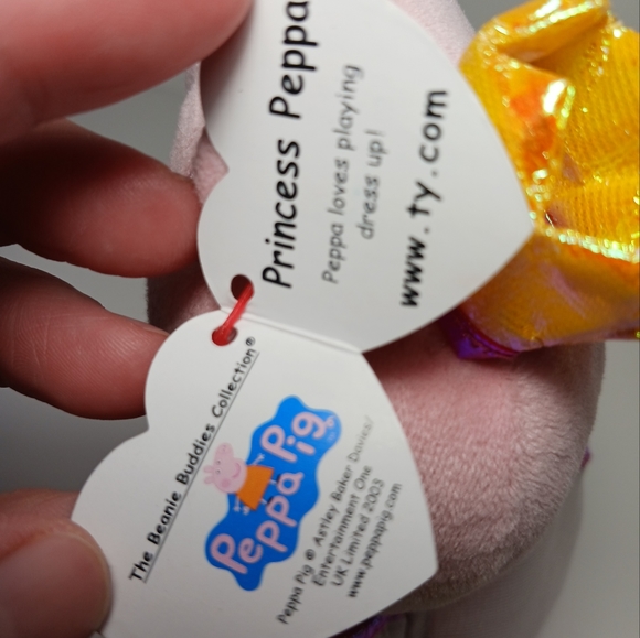 TY Princess Peppa Pig Plush Beanie Baby - Picture 7 of 10